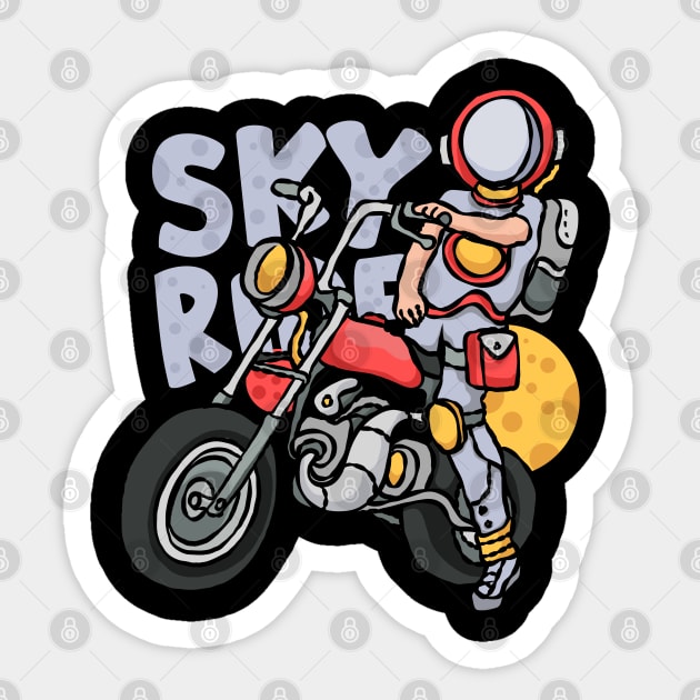 Astronaut rider Sticker by Stenau Artwerk